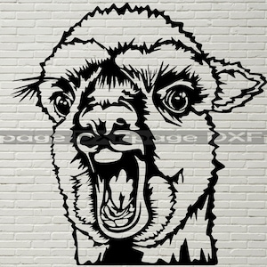 LLAMA SVG, lustige Lama Clipart, Silhouetten Dxf-Datei, Cricut-Datei, Alpaka-Vinyl-Shirt-Design, Laser geschnitten, Farm Leben Dxf, Vektor-Tier, Png