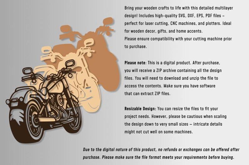 Motorcycle Router Template Motorbike Multilayer SVG, DXF Laser Cut, Layered Plywood, Bike Paper ...