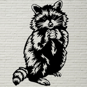 Raccoon Svg Cut File, drôle Animal svg, Silhouettes dxf fichier, fichiers SVG pour Cricut, Raccoon Clipart, fichier vinyle chemise, plasma dxf, coupe laser