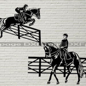 Reiter svg, Pferd Svg, dxf Datei für Laser, Reiter SVG Datei für Cricut, Silhouette dxf, Bauernhof Tier svg, dxf Datei für Plasma, Ranch Dekor