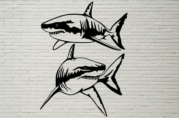 Download Shark Svg Dxf Tiger Shark Cut File For Laser Dxf For Plasma Etsy
