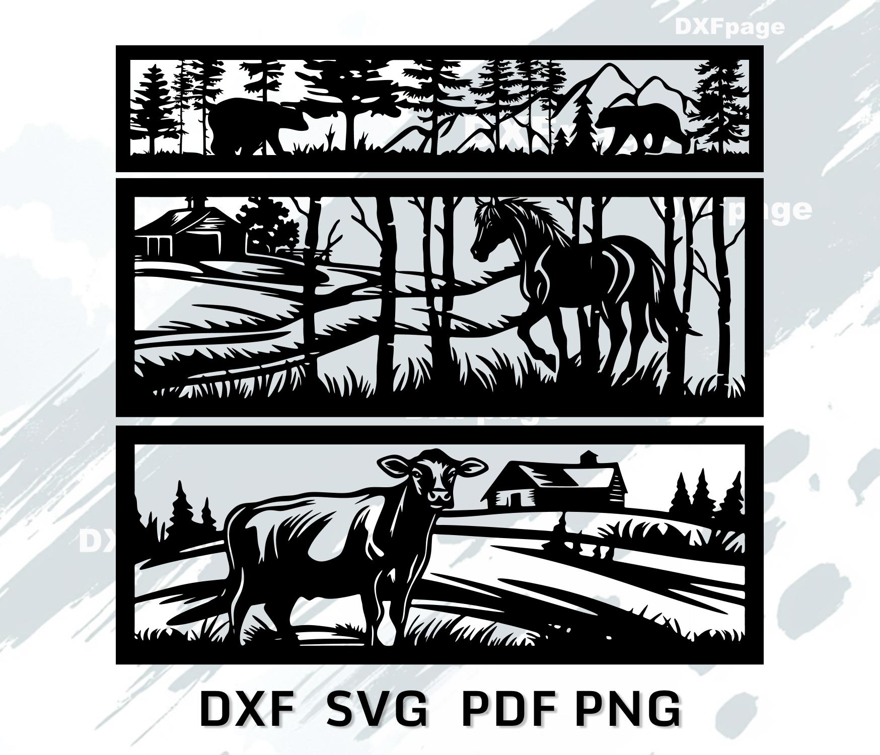 Laser Cut Panel SVG Bundle, Fence Gate Railing Designs DXF, Metal Wall ...