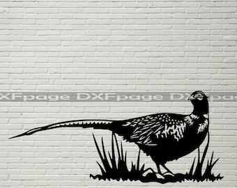 Pheasant SVG, hunting clipart, dxf files for plasma, laser cut, dxf for cnc, Vector Wild Animals, wall decor, svg file for Cricut, png pdf