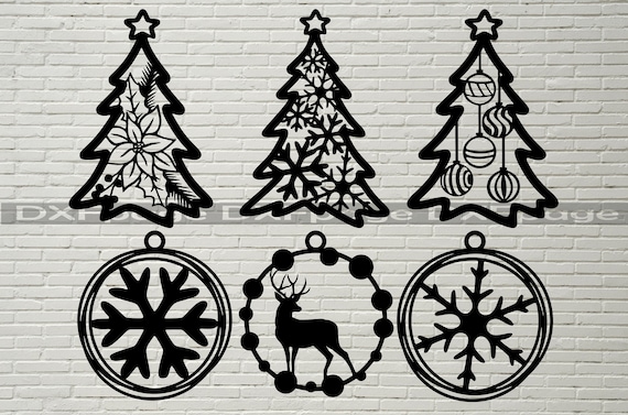 Christmas Tree Toys SVG Christmas Ornament DXF Cut File Wood | Etsy