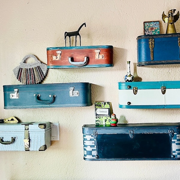 Vintage Suitcase Shelf Custom Floating Wall Display