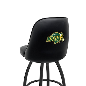 North Dakota State Bison Bucket Stool | Upholstered Swivel Bar Stool with Back