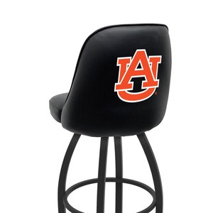 Auburn University Style Bucket Bar Stool | Commercial Grade NCAA College Swivel Bar Stool | Grizzly Logo Bar Stool
