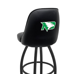 North Dakota Fighting Hawks Bucket Bar Stool | Commercial Grade Casino Swivel Bar Stool | Grizzly Logo Bar Stool