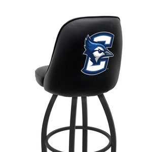 Creighton University Style Bucket Bar Stool | Commercial Grade NCAA College Swivel Bar Stool | Grizzly Logo Bar Stool