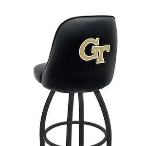 Georgia Tech Yellow Jackets Bucket Stool | Upholstered Swivel Bar Stool with Back