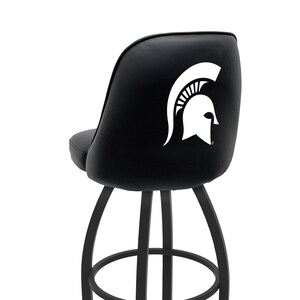 Michigan State Spartans Bucket Stool | Upholstered Swivel Bar Stool with Back