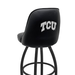 Texas Christian Horned Frogs Bucket Stool | Upholstered Swivel Bar Stool with Back