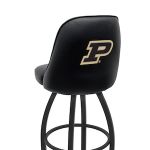 Purdue Boilermakers Bucket Stool | Upholstered Swivel Bar Stool with Back