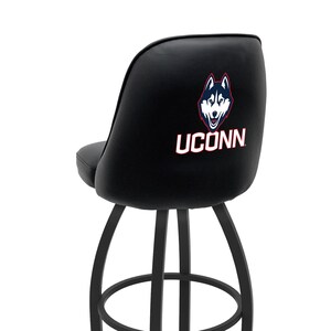 UCONN Huskies Bucket Stool | Upholstered Swivel Bar Stool with Back
