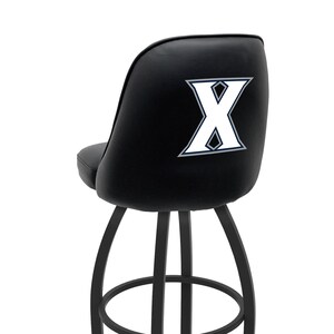 Xavier University Musketeers Bucket Stool | Upholstered Swivel Bar Stool with Back