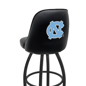 University of North Carolina  Style Bucket Bar Stool | Commercial Grade NCAA College Swivel Bar Stool | Grizzly Logo Bar Stool