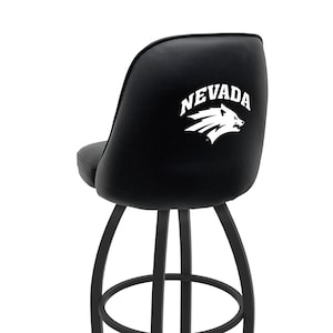 Nevada Wolf Pack Bucket Stool | Upholstered Swivel Bar Stool with Back