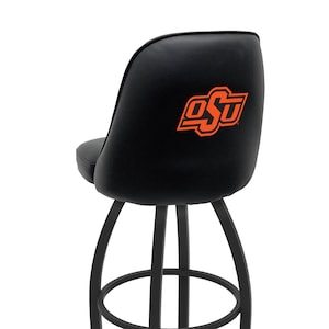 Oklahoma State Cowboys Bucket Stool | Upholstered Swivel Bar Stool with Back