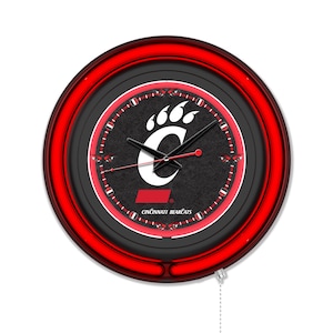 University of Cincinnati Neon Clock | UC Bearcats 15" Neon Clock | Sports Fanatics Gear