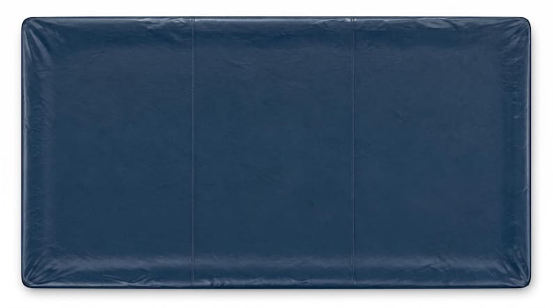 Top view of the pool table cover shown in a heavy duty navy vinyl upholstery