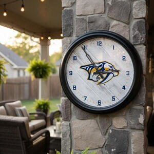 Nashville Predators LED Wall Clock | Indoor/Outdoor Illuminated Logo Clock