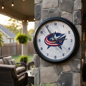 Columbus Blue Jackets LED Wall Clock | Indoor/Outdoor Illuminated Logo Clock