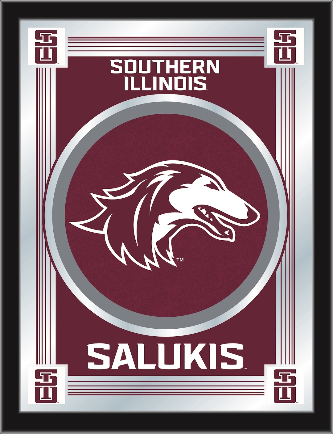 Southern Illinois University Logo Wall Mirror SIU Salukis Decor Etsy