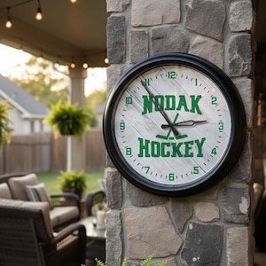 NODAK Fighting Hawks LED Wall Clock | Indoor/Outdoor Illuminated Logo Clock