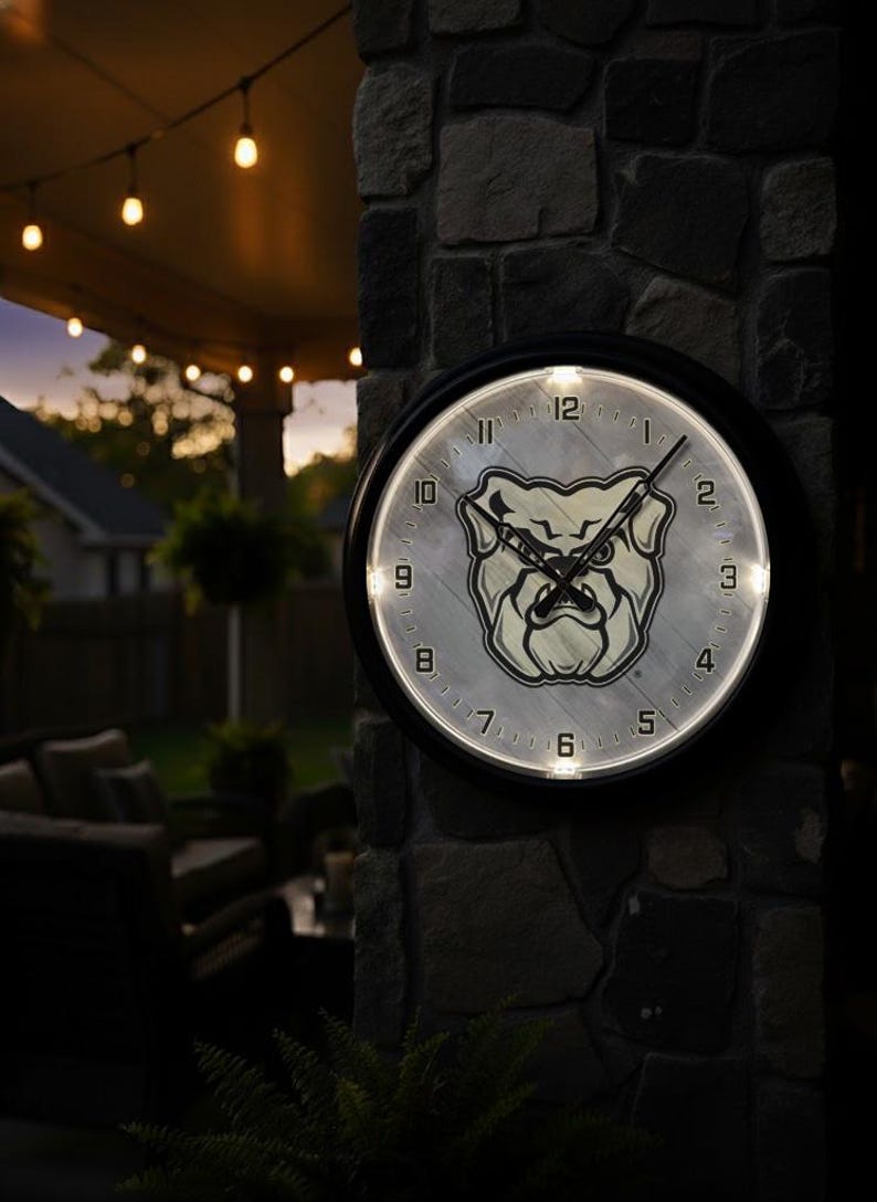Butler Bulldogs LED Wall Clock | Indoor/outdoor Illuminated Logo Clock ...