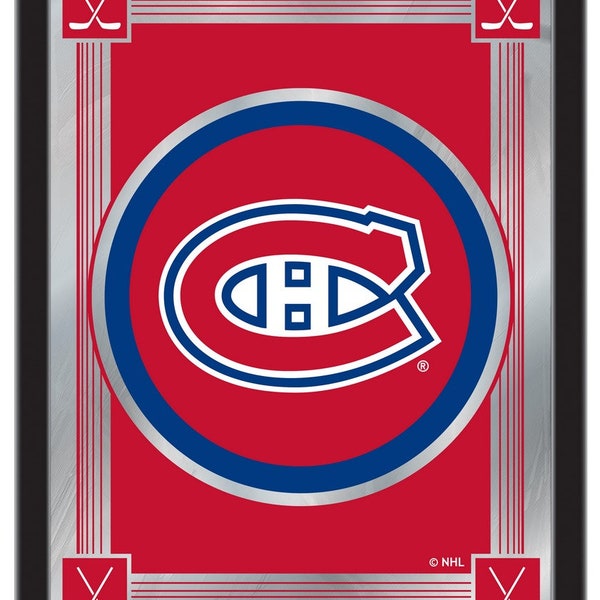 Montreal Canadiens Logo Wall Mirror | Premium NHL Team Mirror Hanging Wall Decor