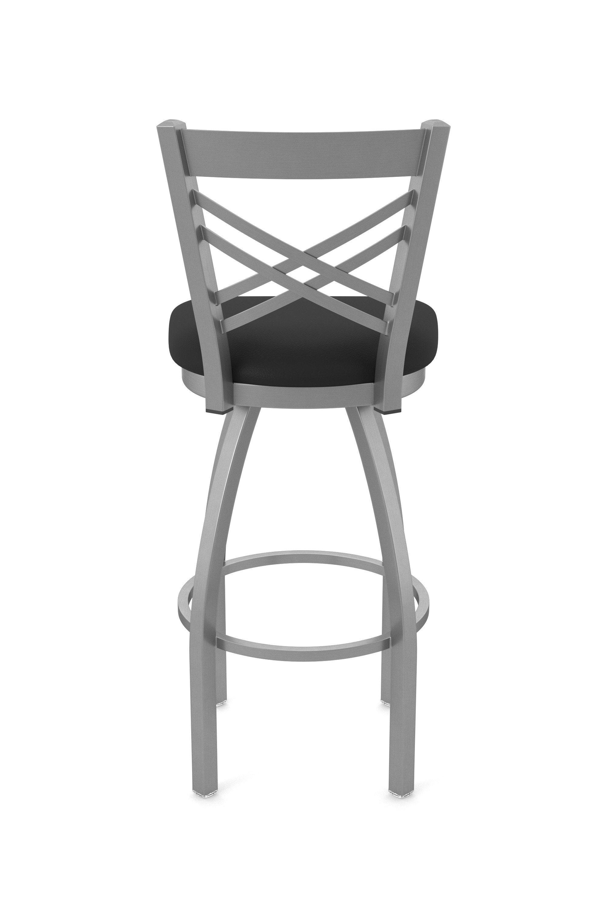 Outdoor Stainless Steel Bar Stool Cross Back Metal Frame With Swivel