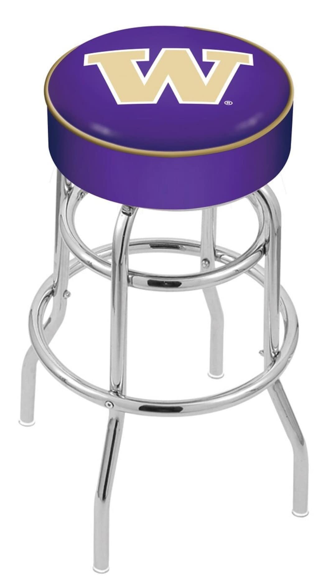 University of Washington Premium Double Ring Bar Stool With Logo