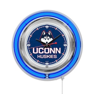 University of Connecticut Neon Clock | UCONN Huskies 15&quot; Neon Clock