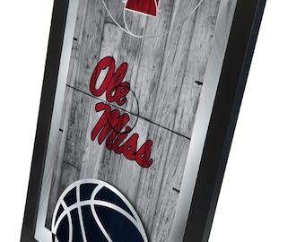 University of Mississippi Basketball Wall Mirror | Ole Miss Rebels Fan Decor