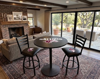 Southern Illinois University Swivel Bar Stool | SIU Salukis Ladder Back