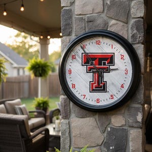 Texas Tech Red Raiders LED Wall Clock | Indoor/Outdoor Illuminated Logo Clock