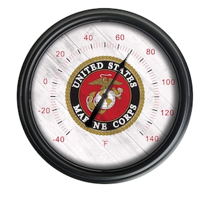 United States Marine Corps LED Wall Thermometer | US Military USMC Outdoor Thermometer