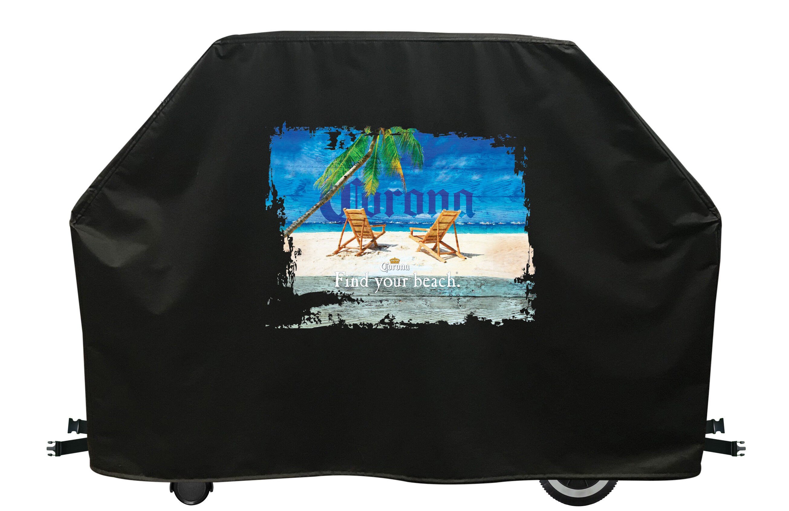 Corona Find Your Beach (Backs) Grill Covers | Outdoor Patio Cerveza Logo Grill Coverthumbnail