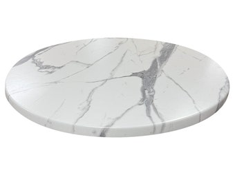 White Marble Finish Outdoor Table Top | All-Season Heavy Duty Patio Round Table Top | Restaurant Grade indoor/outdoor Table Top