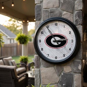 Georgia G LED Wall Clock | Indoor/Outdoor Illuminated Logo Clock