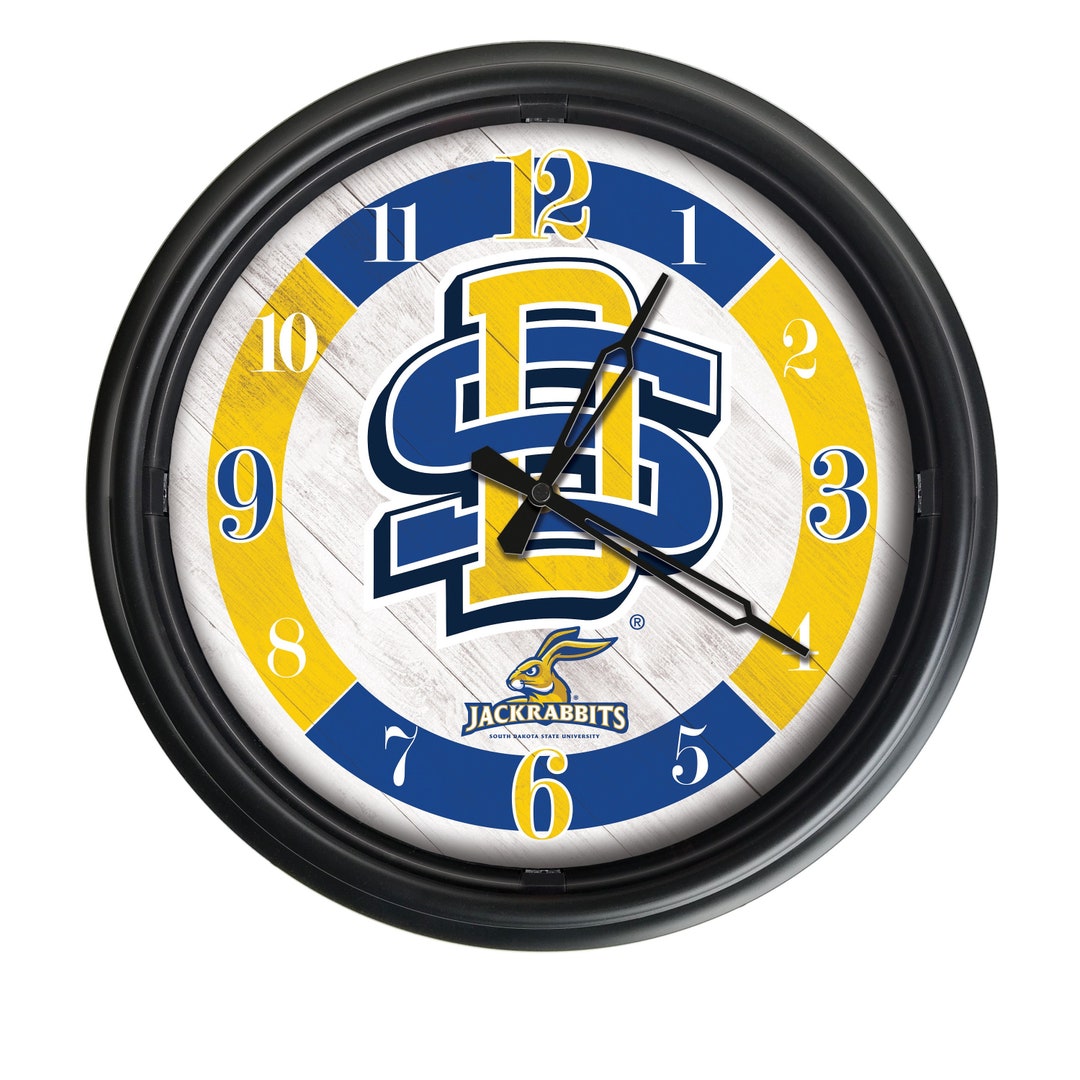Jack Rabbit Clock South Dakota State Jackrabbits LED Wall Clock | Indoor/outdoor ...