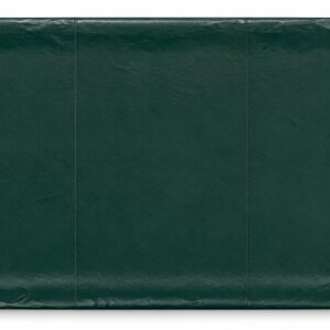 Top view of the pool table cover shown in a heavy duty Green vinyl upholstery