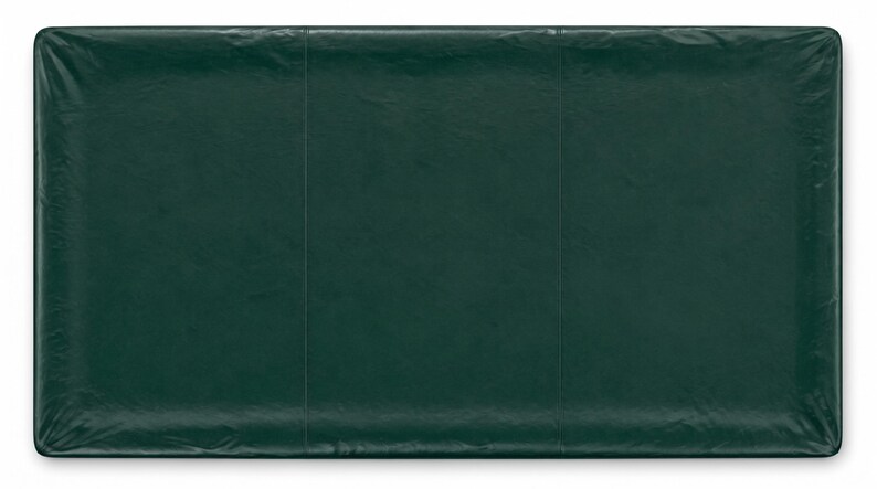 Top view of the pool table cover shown in a heavy duty Green vinyl upholstery