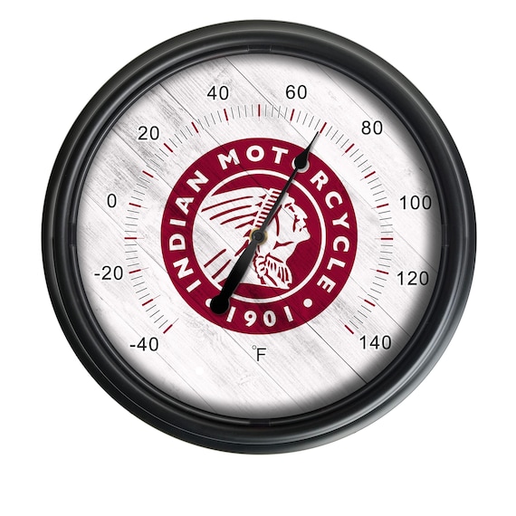 Indian Motorcycle head Indoor/outdoor LED Wall Thermometer Outdoor