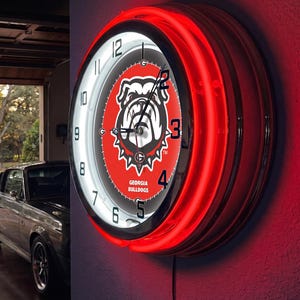 University of Georgia Bulldogs 19 Inch Neon Clock | College Alumni Bar Gift
