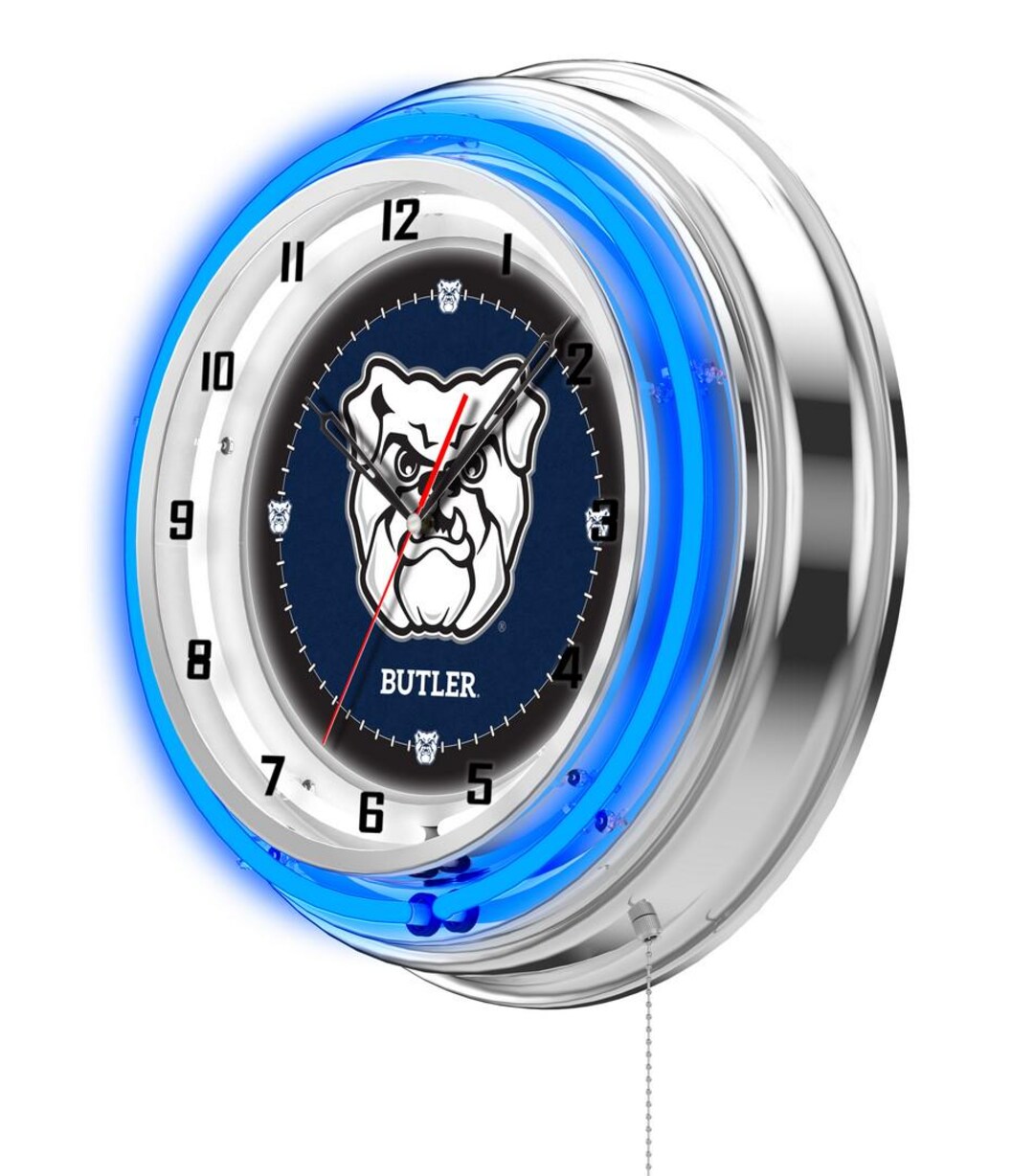 Butler 19” Double Neon Clock | BU Bulldogs Logo Wall Decor - Etsy