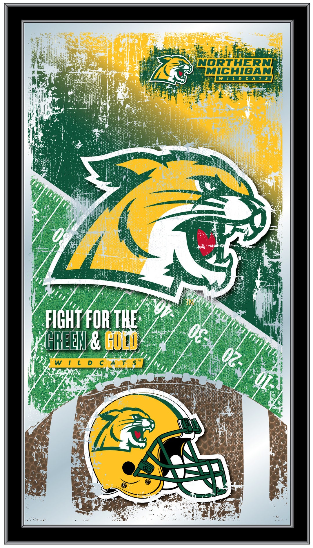 Kent State Basketball Mirror – 15x26 Inches, Officially Licensed, Black Wood Frame – Perfect For Office, Garage, Or Game Room