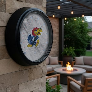 Kansas LED Wall Thermometer | KU Jayhawks Outdoor Fan Decor