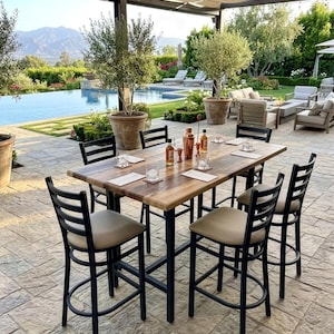 Rustic Maple Finish Outdoor Table Top | All-Season Heavy-Duty Patio & Restaurant Tops