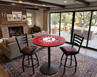 University of Alabama Swivel Bar Stool | Crimson Tide Ladder Back